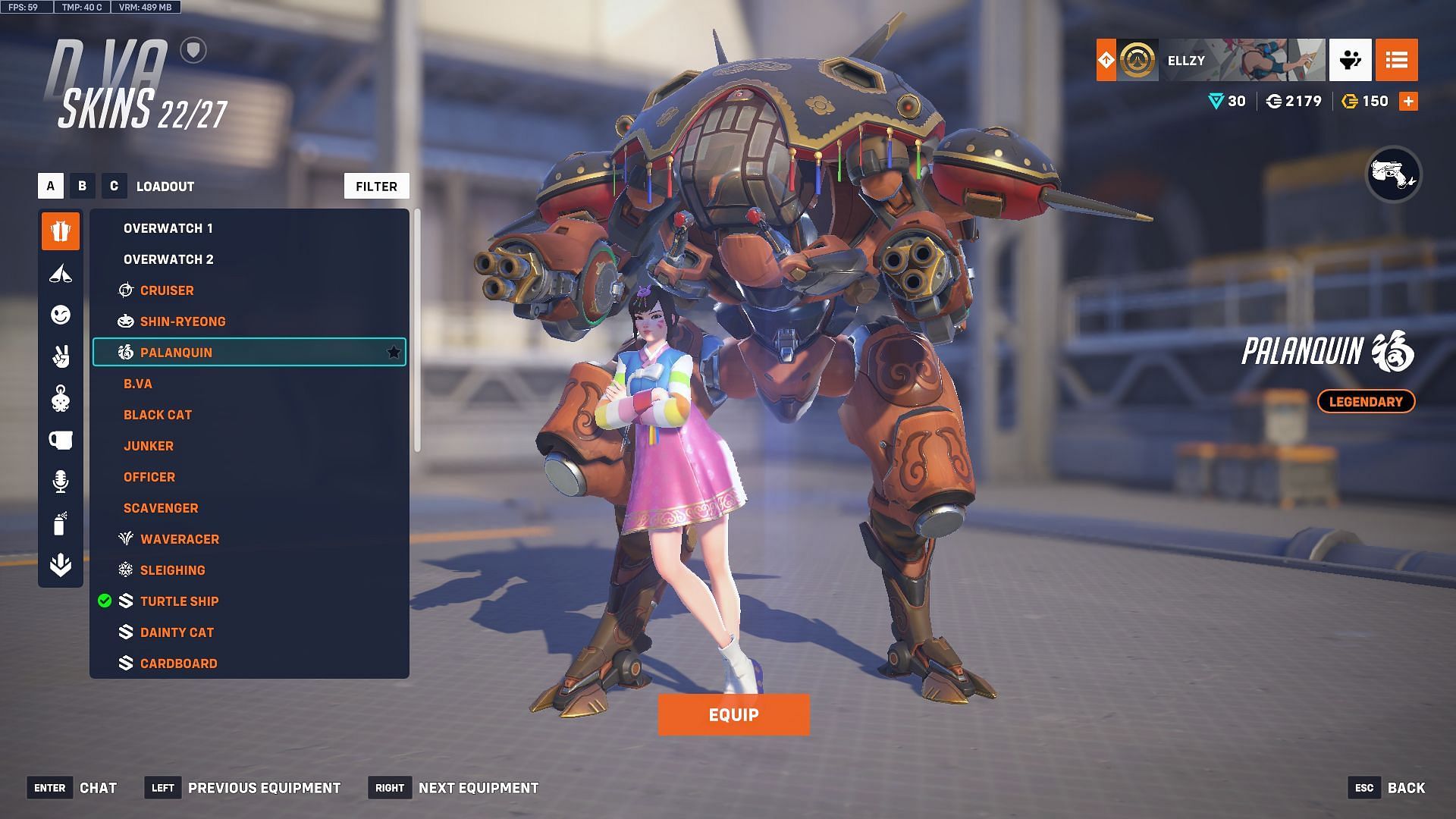 Palanquin skin for D.Va (Image via Sportskeeda Gaming | Blizzard Entertainment)